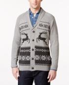 Weatherproof Vintage Men's Big And Tall Fair Isle Cardigan, Classic Fit