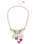 Betsey Johnson Rose Gold-tone Crystal & Imitation Pearl Butterfly Pendant Necklace, 15 + 3 Extender