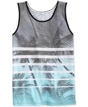 Univibe Men's Reflect Palm-print Stripe Tank