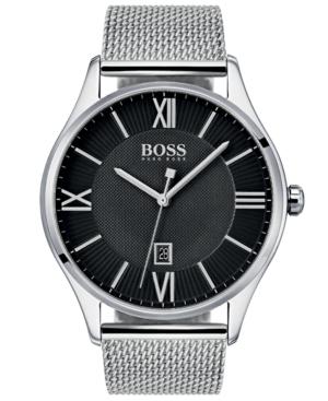 Boss Hugo Boss Men's Governor Master Stainless Steel Mesh Bracelet Watch 44mm