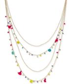 I.n.c. Gold-tone Multicolor Bead & Tassel Layered Necklace, 28 + 3 Extender, Created For Macy's