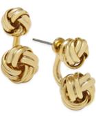 Charter Club Gold-tone Knot Front And Back Earrings, Only At Macy's