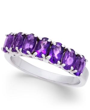 Amethyst Oval 7-stone Ring (2 Ct. T.w.) In Sterling Silver