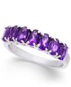 Amethyst Oval 7-stone Ring (2 Ct. T.w.) In Sterling Silver