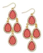 Inc International Concepts Gold-tone Pear-cut Crystal And Pave Chandelier Earrings, Only At Macy's