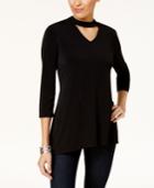 Style & Co Printed Choker Tunic, Created For Macy's