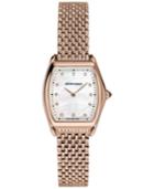 Emporio Armani Men's Swiss Automatic Classic Diamond Accent Rose Gold-tone Stainless Steel Mesh Bracelet Watch 28x30mm Ars7701
