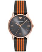 Emporio Armani Men's Kappa Gray And Orange Nato Nylon Strap Watch 43mm Ar11014