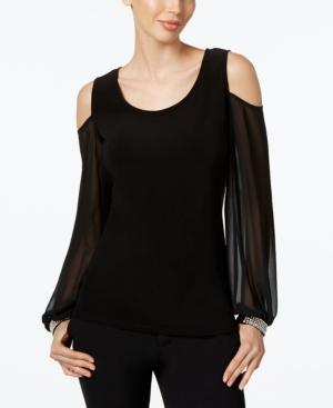 Msk Embellished Cold-shoulder Top