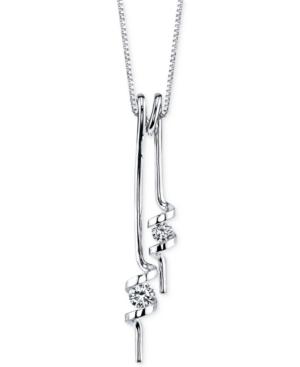 Sirena Energy Diamond Double Drop Pendant Necklace (1/4 Ct. T.w.) In 14k White Gold