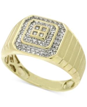 Men's Diamond Square-style Ring (1/4 Ct. T.w.) In 10k Gold