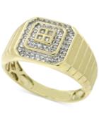 Men's Diamond Square-style Ring (1/4 Ct. T.w.) In 10k Gold