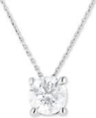 Diamond (3/4 Ct. T.w.) Solitaire 18 Pendant Necklace In 14k White Gold