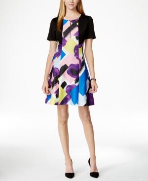 Tahari Asl Multi-print Fit & Flare Dress