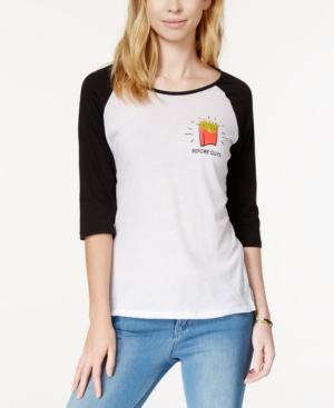 Pretty Rebellious Juniors' Fries Graphic Baseball T-shirt