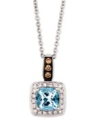 Le Vian Sea Blue Aquamarine (3/4 Ct. T.w.) & Diamond (1/8 Ct. T.w.) 18 Pendant Necklace In 14k White Gold