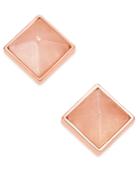Vera Bradley Gold-tone Pink Stone Square Stud Earrings