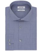 Calvin Klein Steel Slim-fit Non-iron Performance Indigo Check Dress Shirt