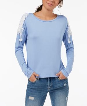 One Hart Juniors' Embroidered Long-sleeve T-shirt, Created For Macy's