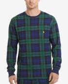 Polo Ralph Lauren Men's Plaid Waffle-knit Crew-neck Thermal Top