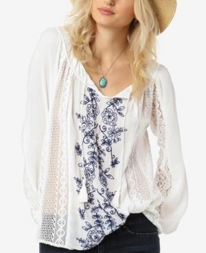 O'neill Juniors' Holland Embroidered Peasant Top