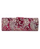 Adrianna Papell Velvet Embroidered Clutch
