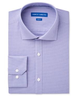 Vince Camuto Men's Slim-fit Comfort Stretch Iris Diagonal Dobby Dress Shirt