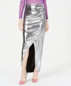 Leyden Ruched Metallic Maxi Skirt