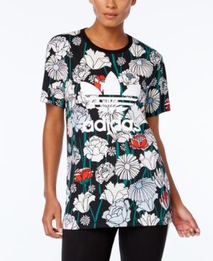 Adidas Originals Floral-print Boyfriend T-shirt