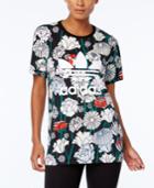 Adidas Originals Floral-print Boyfriend T-shirt