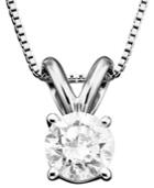 Diamond Necklace, 14k White Gold Solitaire Diamond Pendant (1/2 Ct. T.w.)