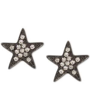 Inc International Concepts Hematite-tone Pave Star Stud Earrings, Only At Macy's