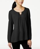 Ny Collection Hardware Keyhole Peasant Top