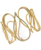 Eliot Danori Gold-tone Crystal Teardrop Open Cuff Bracelet