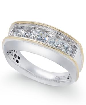 Men's Diamond Two-tone Ring (1 Ct. T.w.) In 10k Gold & White Gold