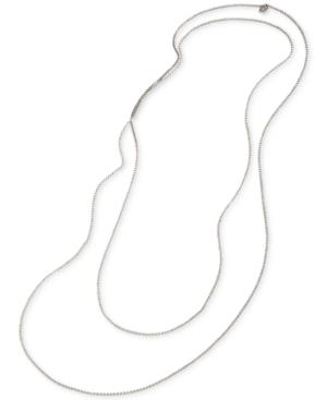 Carolee Silver-tone Crystal Long Rope Necklace