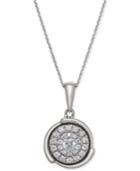 Diamond Circle 18 Pendant Necklace (1/4 Ct. T.w.) In 14k White Gold