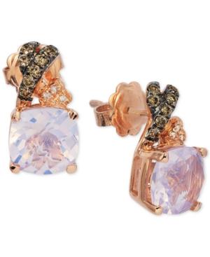 Le Vian Chocolatier Lavender Quartz (3-5/8 Ct. T.w.) & Diamond (1/6 Ct. T.w.) Drop Earrings In 14k Rose Gold