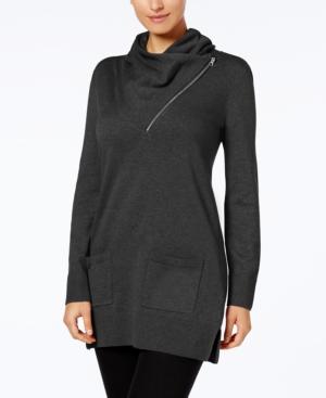 Jeanne Pierre Cotton Cowl-neck Tunic Sweater