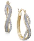 Diamond Glitter Infinity Hoop Earrings (1/6 Ct. T.w.) In 18k Gold-plated Sterling Silver