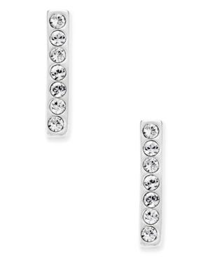 Kate Spade New York Silver-tone Crystal Bar Stud Earrings