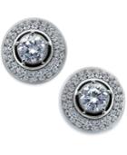 Giani Bernini Cubic Zirconia Double Row Pave Stud Earrings In Sterling Silver, Only At Macy's