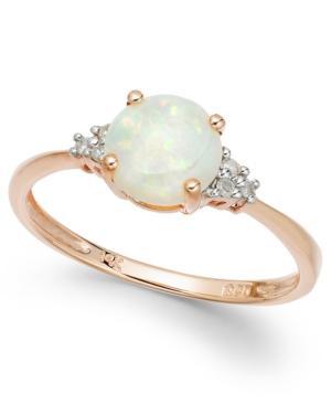 Opal Triplet (21-1/2 Ct. T.w.) And Diamond (3/8 Ct. T.w.) Ring In 14k Rose Gold