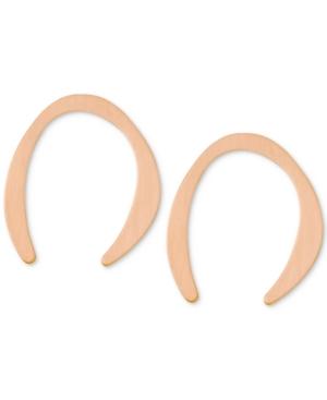 Lucky Brand Rose Gold-tone Horseshoe Earrings