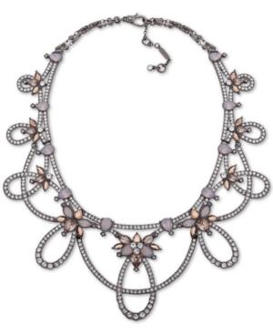 Jenny Packham Hematite-tone Crystal Openwork Statement Necklace, 16 + 2 Extender