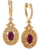 Effy Ruby (1/5 Ct. T.w.) And Diamond (1/3 Ct. T.w.) Earrings In 14k Gold