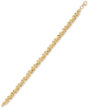I Heart Mom Stampato Link Bracelet In 10k Gold
