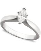 Certified Marquise Diamond Solitaire Engagement Ring In 14k White Gold (3/8 Ct. T.w.)