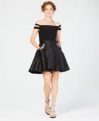 Blondie Nites Juniors' Off-the-shoulder Fit & Flare Dress