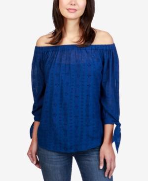 Lucky Brand Eyelet-detail Off-the-shoulder Top